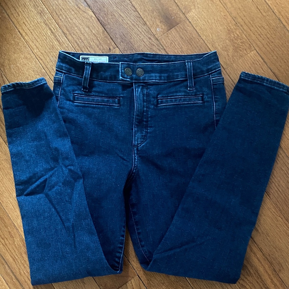 GAP High Rise Jegging Jeans Dark Wash Skinny Stretch Size 29 Regular